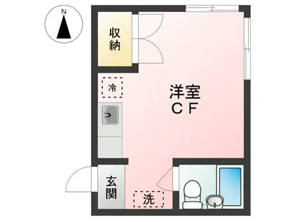 ナチュラルロー(ワンルーム/2階)の間取り写真