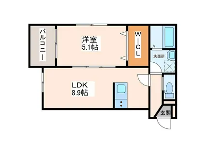 IL GRANDE黒髪(1LDK/3階)の間取り写真