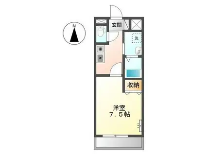 ベルガモット(1K/2階)の間取り写真