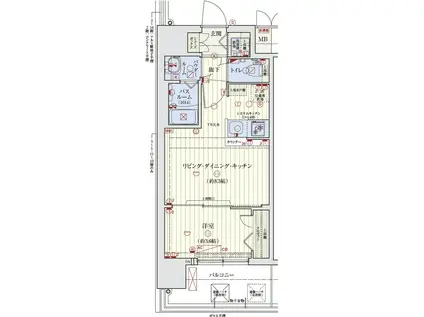 スワンズシティ大阪エスクレア(1LDK/13階)の間取り写真