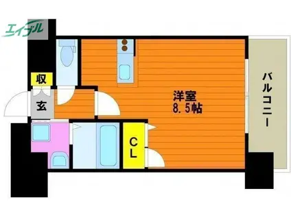 GREENTRAILPARK NISHIGAWA(1K/4階)の間取り写真