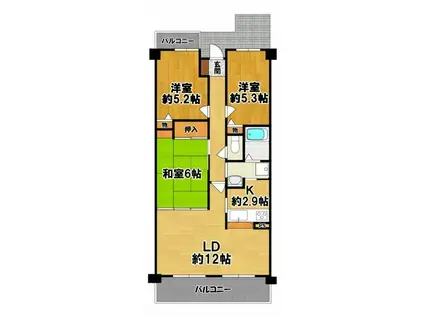 サンディ・パークスII番館(3LDK/6階)の間取り写真