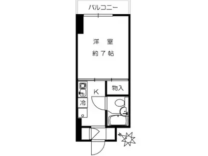 東品川シティハウス(ワンルーム/2階)の間取り写真
