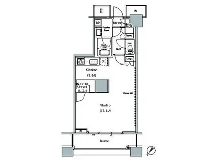 THE TOKYO TOWERS MIDTOWER(1K/18階)の間取り写真