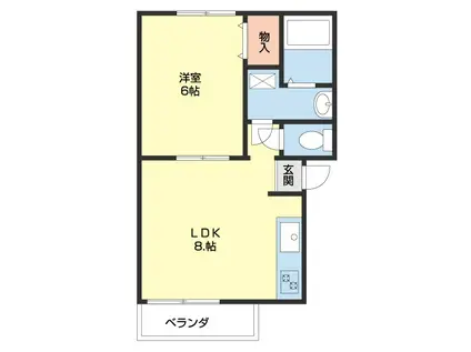 コープAMI(1LDK/2階)の間取り写真