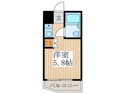 コアクレスト武蔵境(ワンルーム/4階)の間取り写真