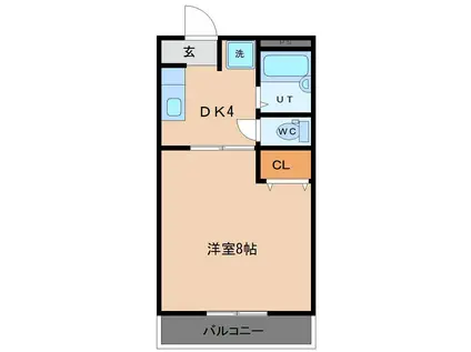 ヴィラージュM-I(1K/2階)の間取り写真