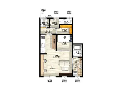 ENSIAII(1LDK/2階)の間取り写真