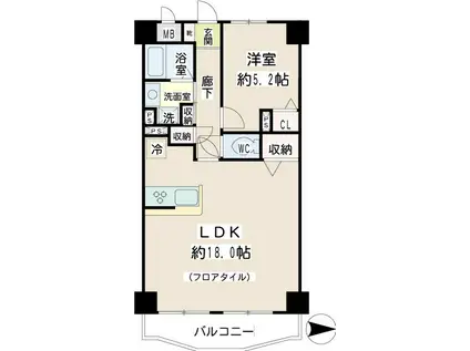 ヴェルドゥミール(1LDK/2階)の間取り写真