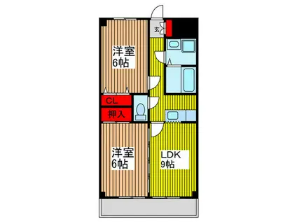 グランベル(2LDK/2階)の間取り写真