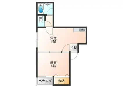 エム・エス・エイ北津守II(1LDK/4階)の間取り写真