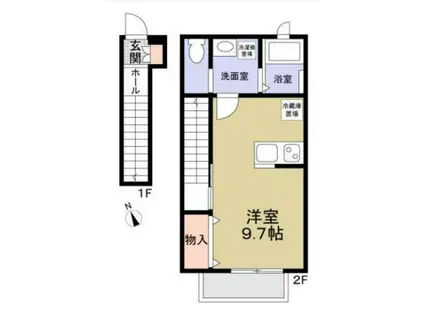 フォレストオルモ(ワンルーム/2階)の間取り写真