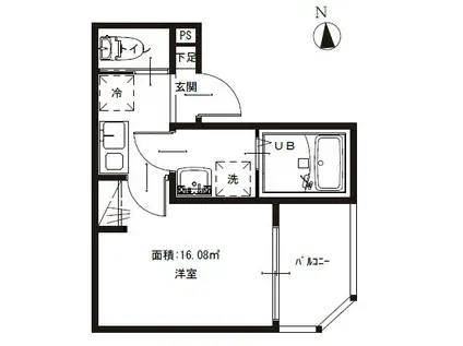 MELDIA梅田5丁目NO.8(1K/1階)の間取り写真