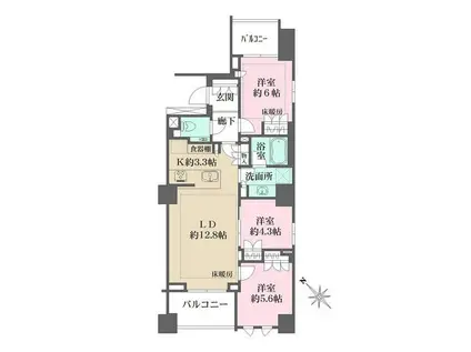 BRILLIA文京西方(3LDK/6階)の間取り写真