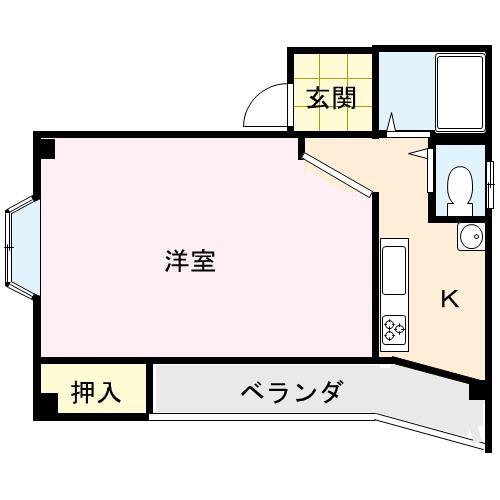藤原マンション東村(1DK/1階)の間取り写真