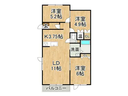まる太君ランド 謝・謝(3LDK/1階)の間取り写真