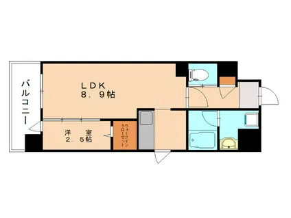 YSP城野(1LDK/10階)の間取り写真