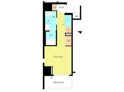 ヴァレッシア川口幸町シティ(1K/2階)の間取り写真