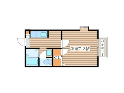 プルミエ(1K/1階)の間取り写真