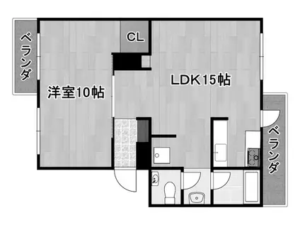 厚生年金C棟 C(1LDK/1階)の間取り写真