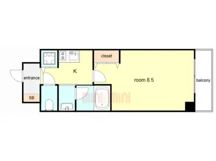 ブロード塚本駅前レジデンス(1K/3階)の間取り写真