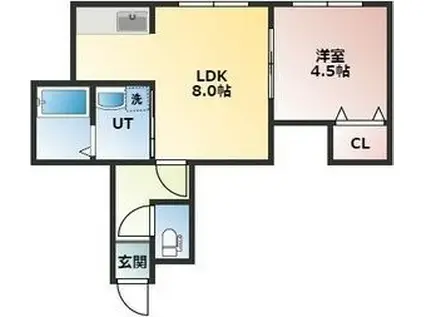 シャイニングスター(1LDK/3階)の間取り写真