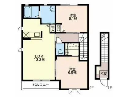 ブランシェアイリス(2LDK/1階)の間取り写真