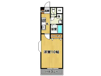 リブェール(1K/2階)の間取り写真