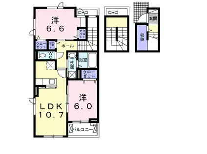 グレイス(2LDK/3階)の間取り写真