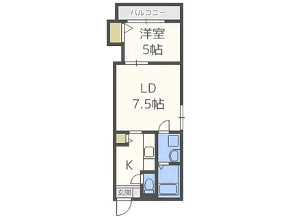 ADVANCE N19(1LDK/2階)の間取り写真