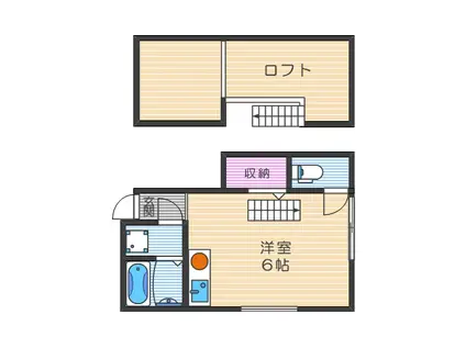 花荘(ワンルーム/2階)の間取り写真