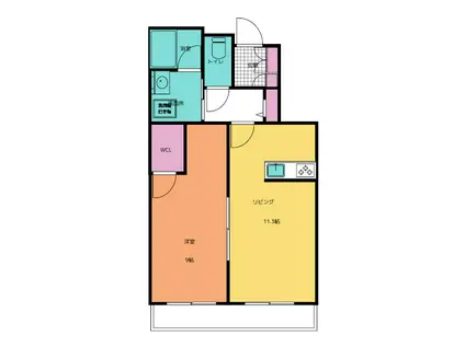 リオリエント大垣西(1LDK/3階)の間取り写真