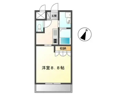 アーバン・ヒルズ(1K/1階)の間取り写真