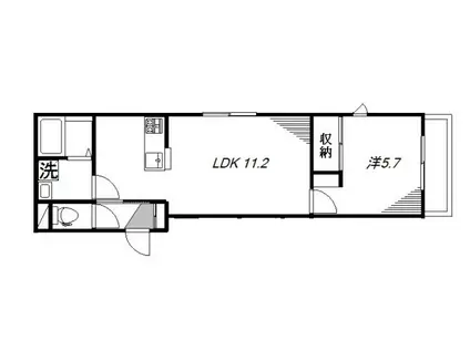 アドニス(1LDK/2階)の間取り写真