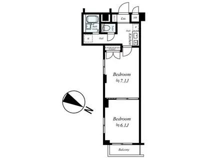 シンシア西荻窪(2K/2階)の間取り写真