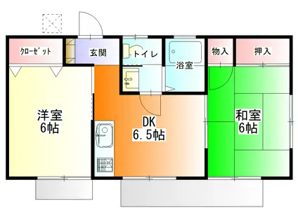 ナチュラ湘南II(2DK/1階)の間取り写真