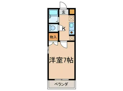 ハイツ100BANKAN III(1K/1階)の間取り写真