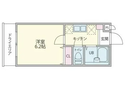 キーウエスト三軒茶屋(1K/2階)の間取り写真