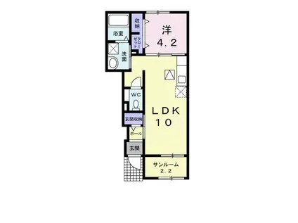 シャンサード(1LDK/1階)の間取り写真