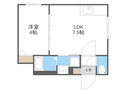 LIEN LAVIE A(2LDK/2階)の間取り写真