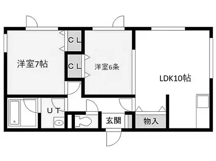 エスコート(2LDK/1階)の間取り写真