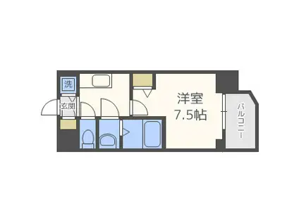 リッツ難波南II(1K/6階)の間取り写真