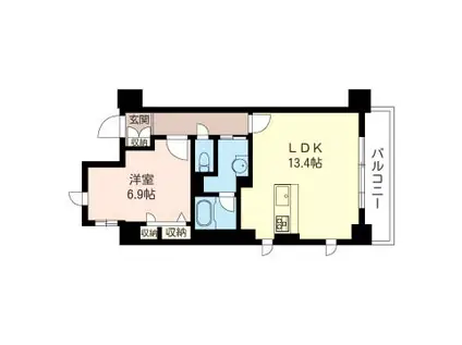 マストライフ南品川(1LDK/4階)の間取り写真