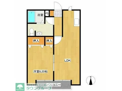 BELLE LEAD あきる野(1LDK/2階)の間取り写真