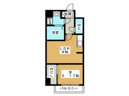 ウッドレスト柏(1LDK/1階)の間取り写真