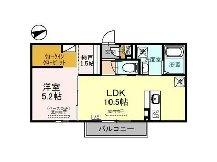 ミントハウスTKN(1LDK/2階)の間取り写真