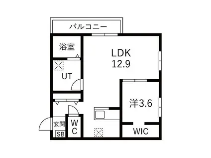 ユニオーネ豊田本町(1LDK/3階)の間取り写真