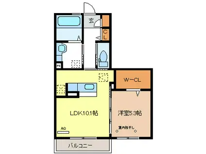 レイシス ボッシェ(1LDK/2階)の間取り写真