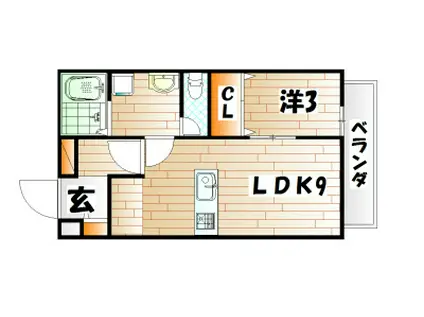 グレイストレビナ赤坂(1LDK/2階)の間取り写真