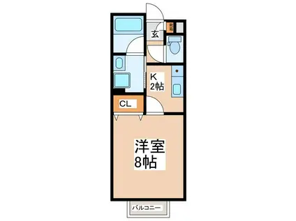 上田市常入一丁目アパート(1K/1階)の間取り写真